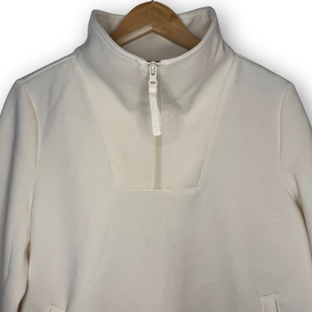 Talbots Cream Quarter-Zip Pullover Sweatshirt - image 4